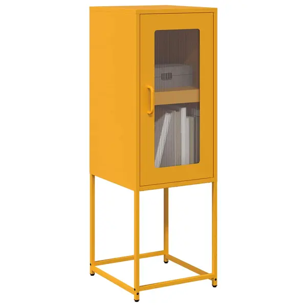 Gossi dulap, galben mustar, 36x39x107 cm, otel laminat la rece