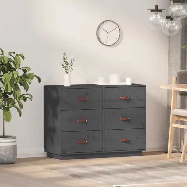 Gossi dulap, gri, 100x40x75 cm, lemn masiv de pin