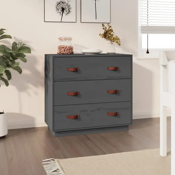 Gossi dulap, gri, 80x40x75 cm, lemn masiv de pin