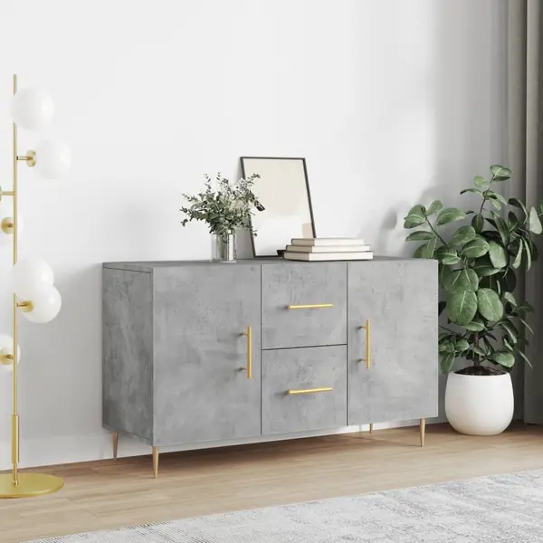 Gossi dulap, gri beton, 100x36x60 cm, lemn compozit