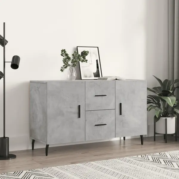 Gossi dulap, gri beton, 100x36x60 cm, lemn compozit