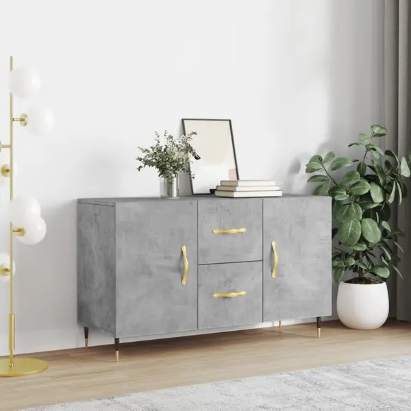 Gossi dulap, gri beton, 100x36x60 cm, lemn compozit