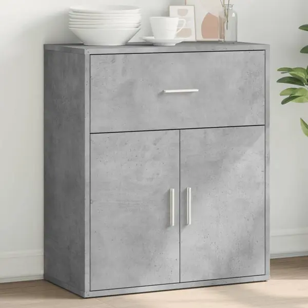 Gossi dulap, gri beton, 60x31x70 cm, lemn prelucrat