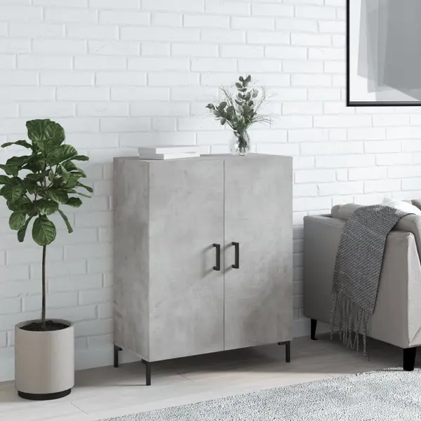 Gossi dulap, gri beton, 69,5x34x90 cm, lemn compozit