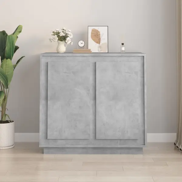 Gossi dulap, gri beton, 80x34x75 cm, lemn prelucrat