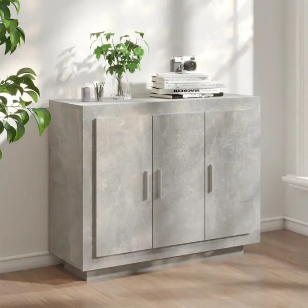 Gossi dulap, gri beton, 92x35x75 cm, lemn compozit