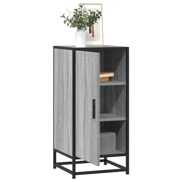 Gossi dulap, gri sonoma, 35,5x35x76 cm, lemn prelucrat si metal