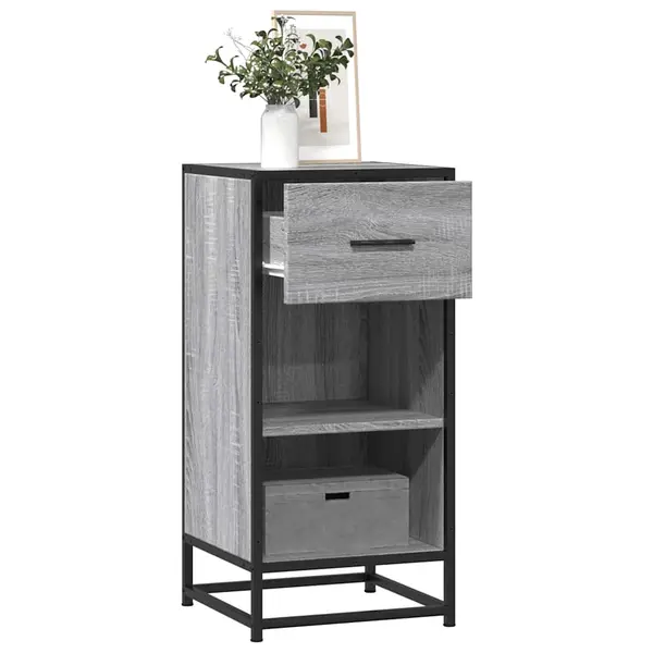 Gossi dulap, gri sonoma, 35,5x35x76 cm, lemn prelucrat si metal