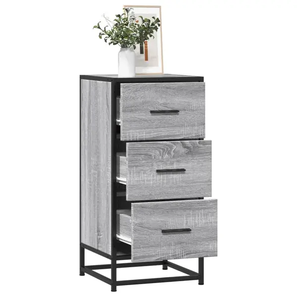 Gossi dulap, gri sonoma, 35,5x35x76 cm, lemn prelucrat si metal