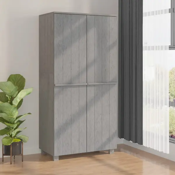 Gossi dulap haine „hamar” gri deschis 89x50x180 cm, lemn masiv de pin