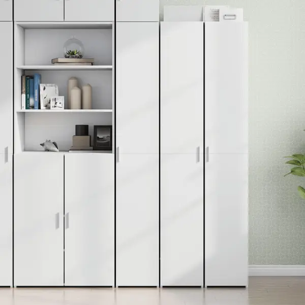 Gossi dulap inalt, alb, 30x42,5x185 cm, lemn prelucrat