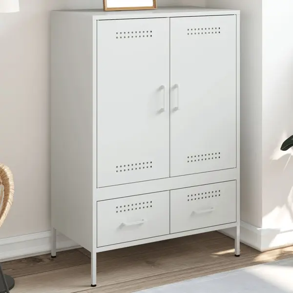 Gossi dulap inalt, alb, 68x39x101,5 cm, otel laminat la rece