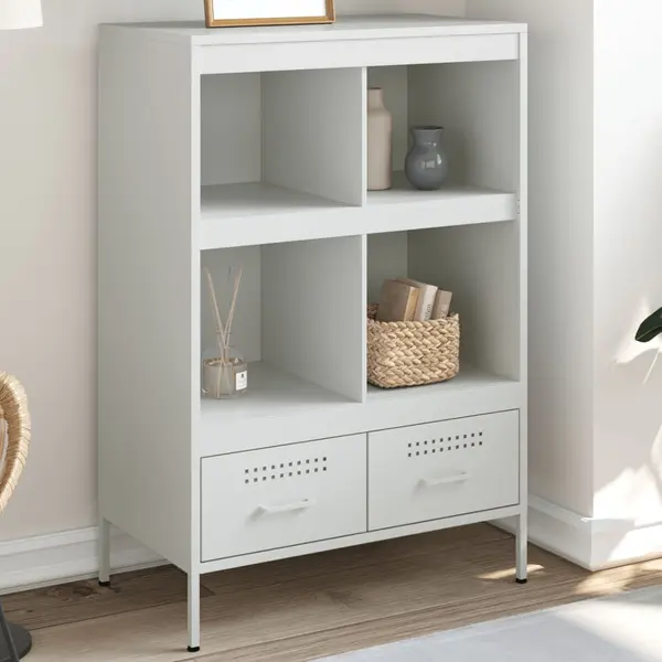 Gossi dulap inalt, alb, 68x39x101,5 cm, otel laminat la rece