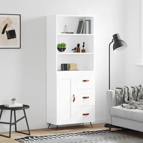 Gossi dulap inalt, alb, 69,5x34x180 cm, lemn compozit