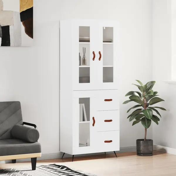 Gossi dulap inalt, alb, 69,5x34x180 cm, lemn compozit