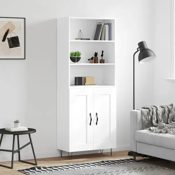 Gossi dulap inalt, alb, 69,5x34x180 cm, lemn compozit