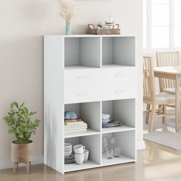 Gossi dulap inalt, alb, 80x42,5x124 cm, lemn prelucrat