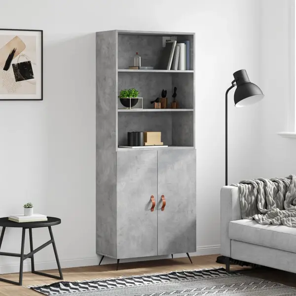 Gossi dulap inalt, gri beton, 69,5x34x180, lemn compozit