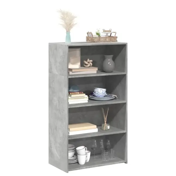 Gossi dulap inalt, gri beton, 70x41x124 cm, lemn prelucrat