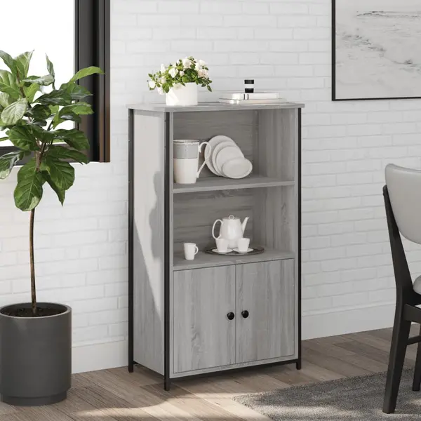 Gossi dulap inalt, gri sonoma, 62x32x103,5 cm, lemn compozit
