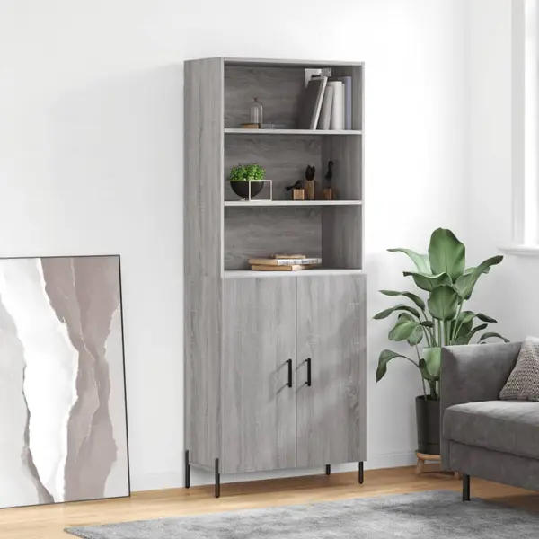 Gossi dulap inalt, gri sonoma, 69,5x34x180 cm, lemn compozit