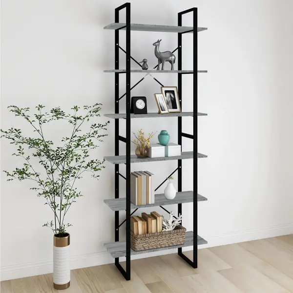 Gossi dulap inalt, gri sonoma, 80x30x210 cm, lemn compozit