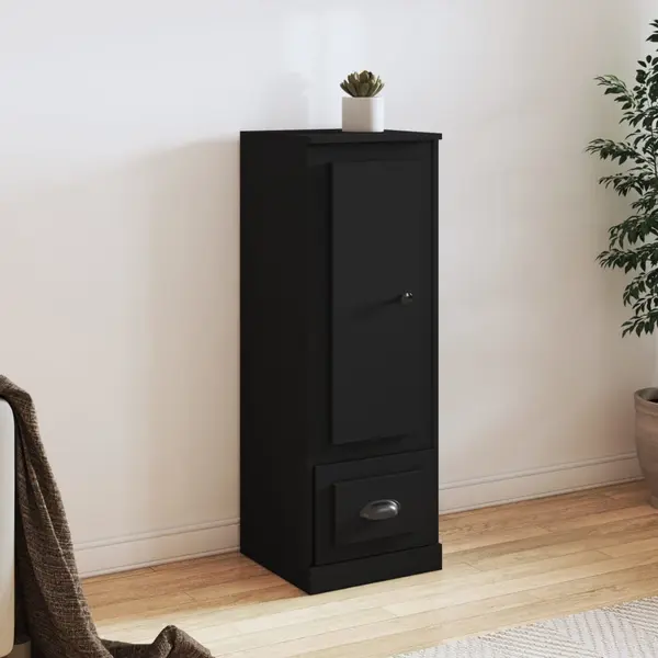 Gossi dulap inalt, negru, 36x35,5x103,5 cm, lemn compozit