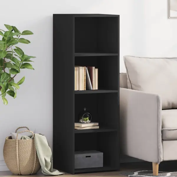 Gossi dulap inalt, negru, 40x41x124 cm, lemn prelucrat