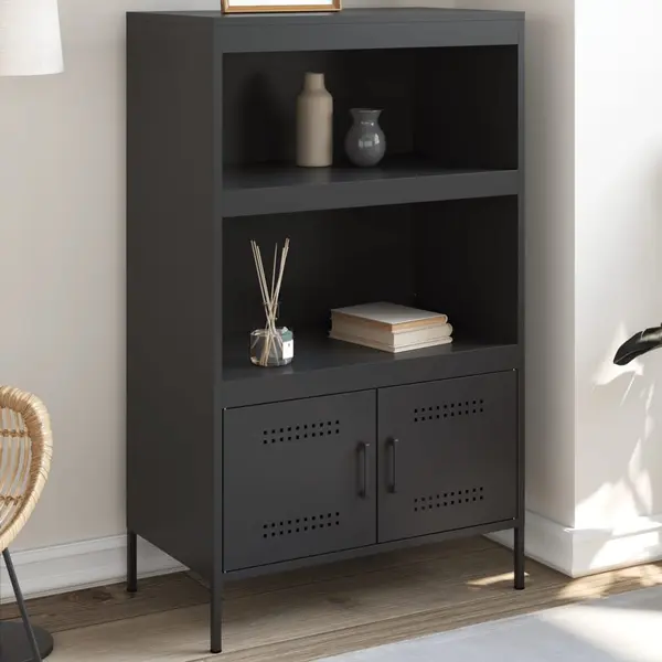 Gossi dulap inalt, negru, 68x39x113 cm, otel