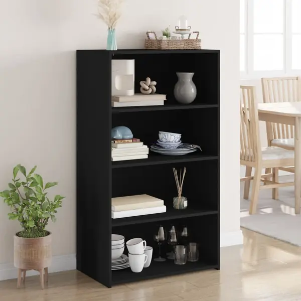 Gossi dulap inalt, negru, 70x41x124 cm, lemn prelucrat