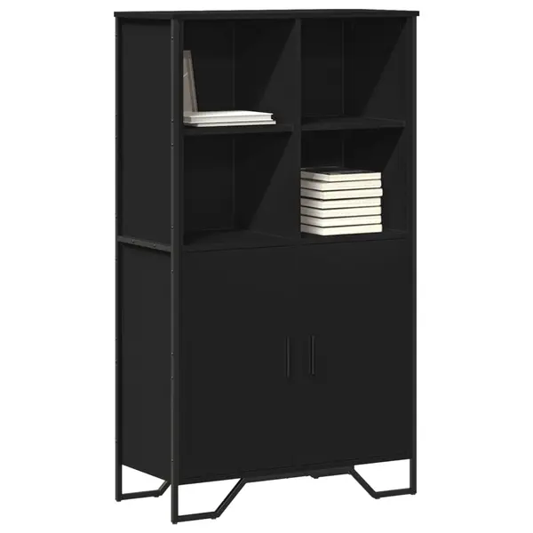 Gossi dulap inalt, negru, 79,5x35,5x137,5 cm, lemn prelucrat