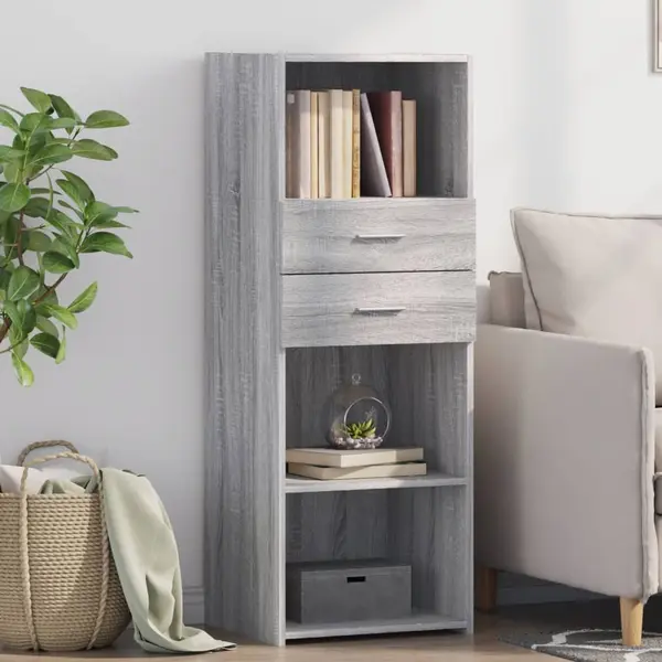 Gossi dulap inalt, sonoma gri, 45x42,5x124 cm, lemn prelucrat