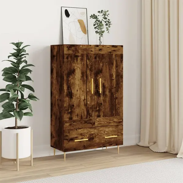 Gossi dulap inalt, stejar afumat, 69,5x31x115 cm, lemn prelucrat