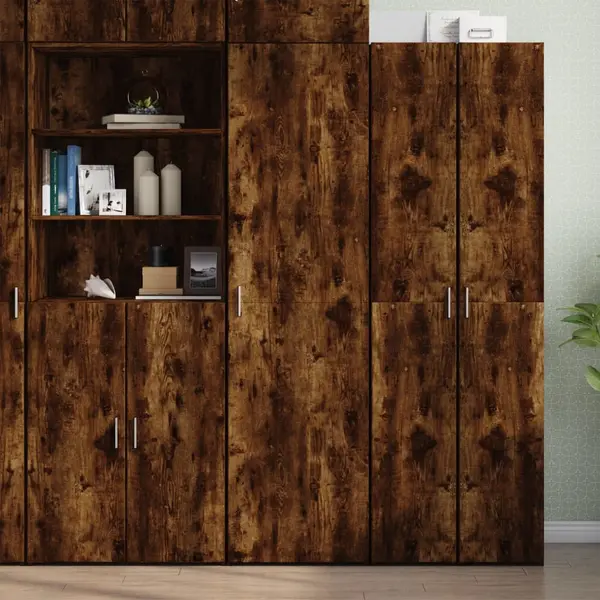 Gossi dulap inalt, stejar fumuriu, 50x42,5x185 cm, lemn prelucrat