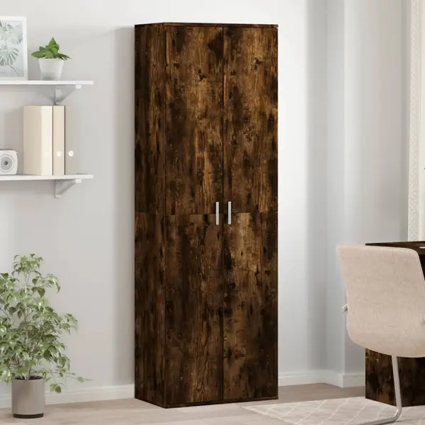 Gossi dulap inalt, stejar fumuriu, 60x35x180 cm, lemn prelucrat