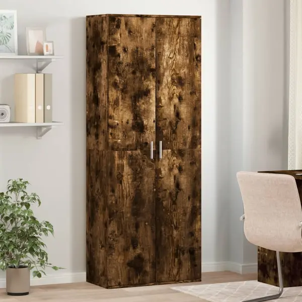 Gossi dulap inalt, stejar fumuriu, 70x35x180 cm, lemn prelucrat