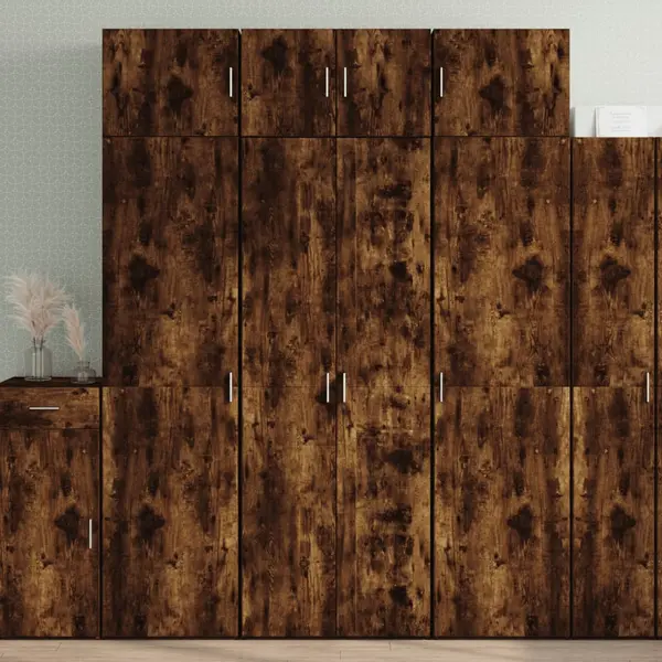 Gossi dulap inalt, stejar fumuriu, 70x42,5x185 cm, lemn prelucrat