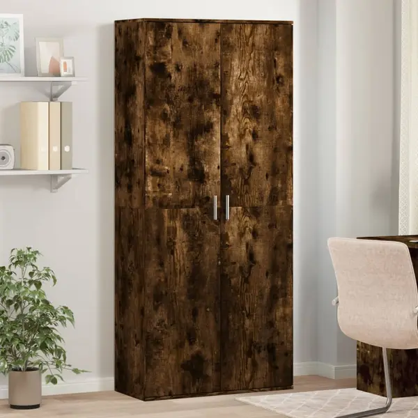 Gossi dulap inalt, stejar fumuriu, 80x35x180 cm, lemn prelucrat
