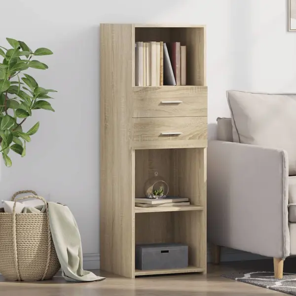 Gossi dulap inalt, stejar sonoma, 40x42,5x124 cm, lemn prelucrat