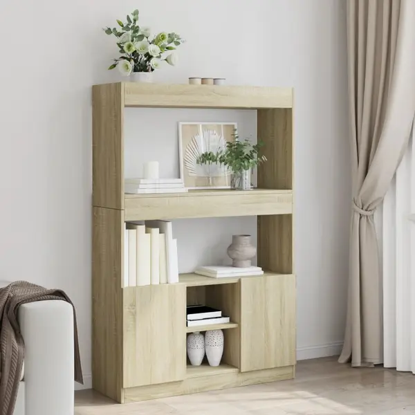 Gossi dulap inalt, stejar sonoma, 92x33x140 cm, lemn prelucrat