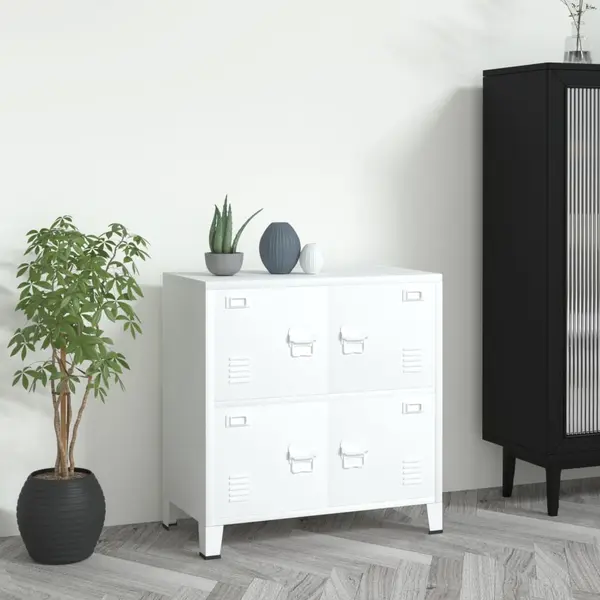 Gossi dulap industrial de depozitare, alb, 75x40x80 cm, otel