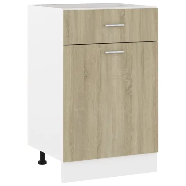 Gossi dulap inferior cu sertar, stejar sonoma, 50x46x81,5 cm, lemn