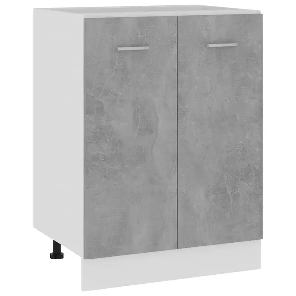 Gossi dulap inferior, gri beton, 60 x 46 x 81,5 cm, lemn prelucrat
