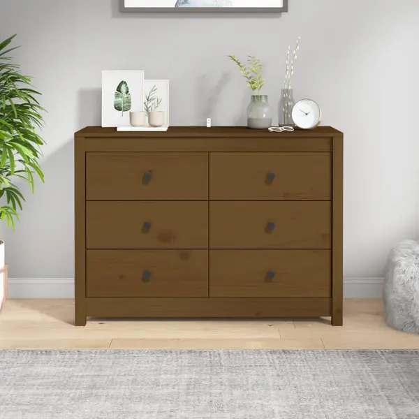 Gossi dulap lateral, maro miere, 100x40x72 cm, lemn masiv de pin