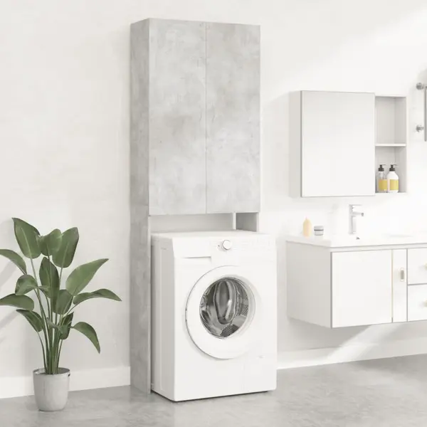 Gossi dulap masina de spalat, gri beton, 64x25,5x190 cm