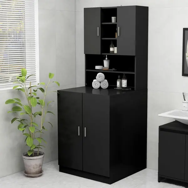 Gossi dulap masina de spalat, negru, 70,5x25,5x90 cm