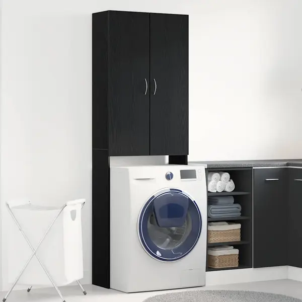 Gossi dulap masina de spalat, stejar negru, 64x25,5x190 cm
