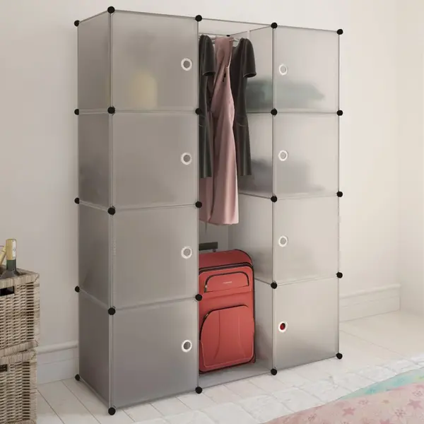 Gossi dulap modular cu 9 compartimente, 37 x 115 x 150 cm, alb