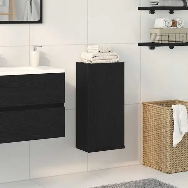 Gossi dulap montat pe perete, stejar negru, 32x20x67cm lemn prelucrat