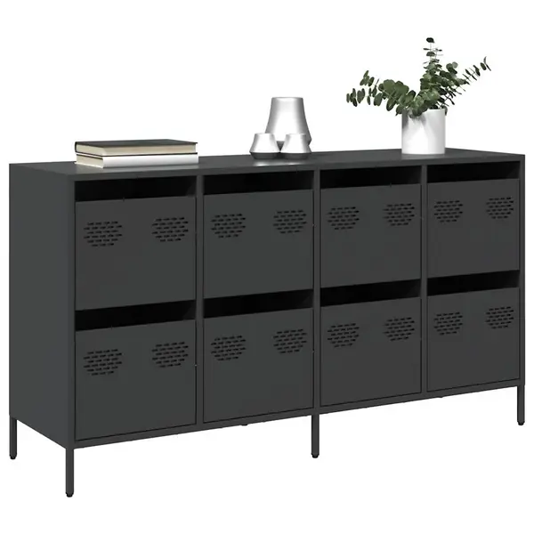 Gossi dulap, negru, 135x39x73,5 cm, otel laminat la rece